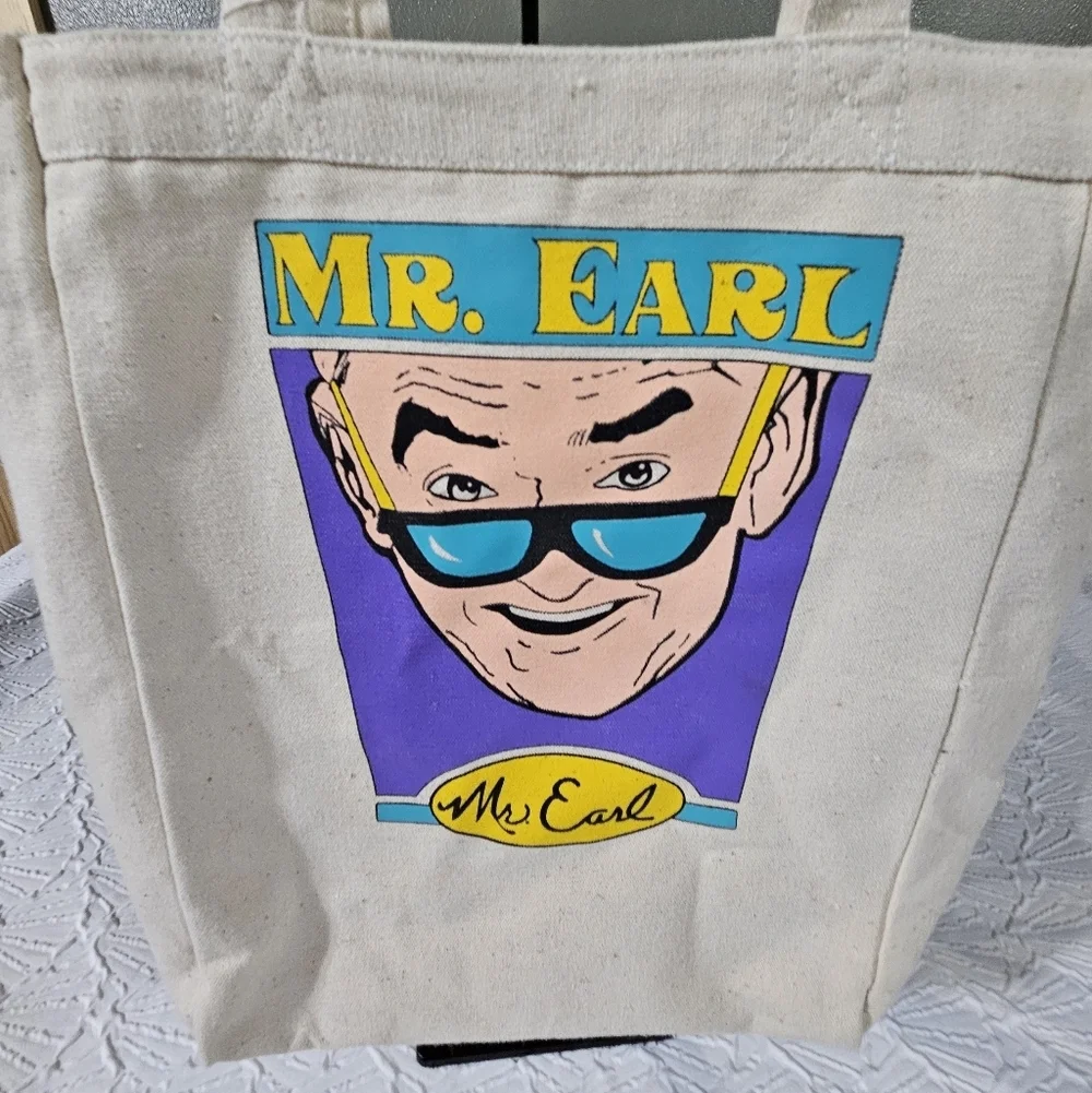 Vintage Mr. Earl Canvas Tote Bag - Cream - School Prize Guy